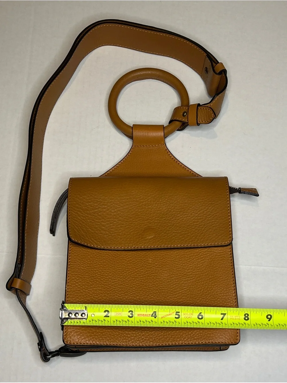 Sundance Tan Leather Crossbody Bag with Ring Handle